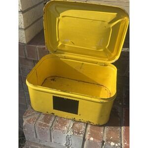 Vintage Yellow Metal Bread Box